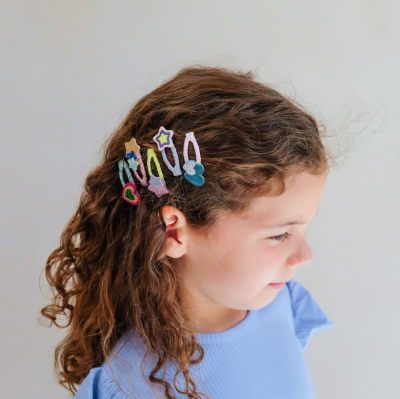 Rétegezett szívek és csillagok mini csatok – 5 darabos