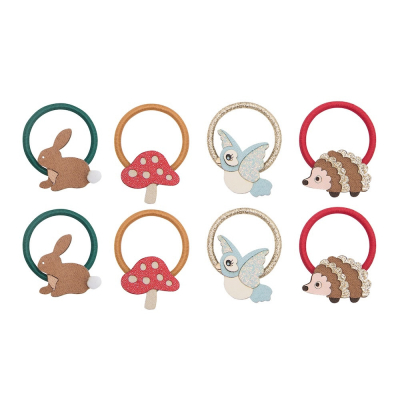 Erdei pajtások mini hajgumik – 8 darabos