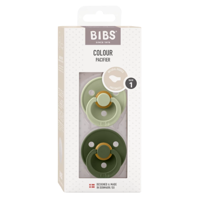BIBS Colour 2-es szett - anatómiai cumifejjel (Zsálya/Terepzöld), 0-6 hó