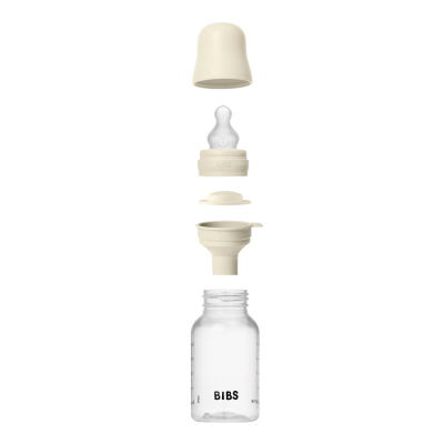 BIBS cumisüvegszett - szilikon cumifejjel (Krémfehér) 150 ml