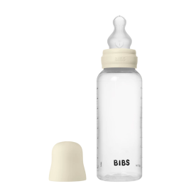 BIBS cumisüvegszett – szilikon cumifejjel (krémfehér), 270 ml