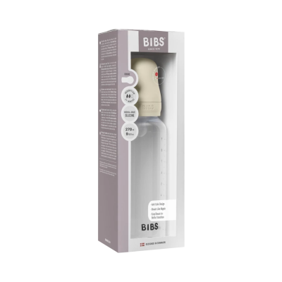 BIBS cumisüvegszett – szilikon cumifejjel (krémfehér), 270 ml