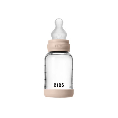BIBS üveg cumisüvegszett - szilikon cumifejjel (púderrózsaszín) - 120 ml