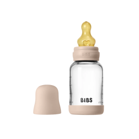 BIBS üveg cumisüvegszett - natúr kaucsuk cumifejjel (púderrózsaszín) - 120 ml