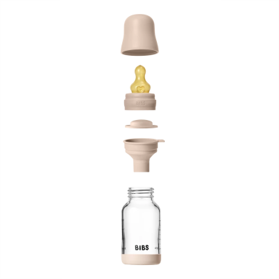 BIBS üveg cumisüvegszett - natúr kaucsuk cumifejjel (púderrózsaszín) - 120 ml