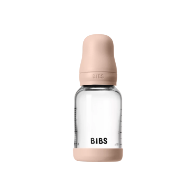 BIBS üveg cumisüvegszett - natúr kaucsuk cumifejjel (púderrózsaszín) - 120 ml