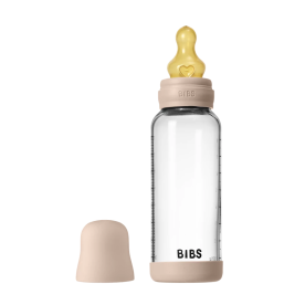 BIBS üveg cumisüvegszett – natúr kaucsuk cumifejjel (púderrózsaszín), 240 ml
