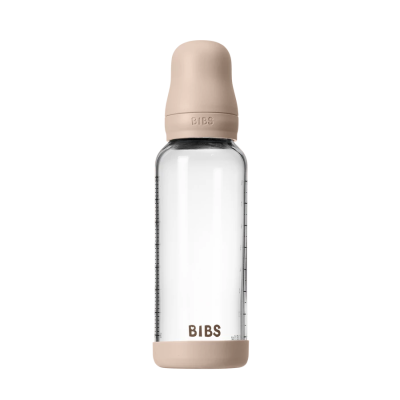 BIBS üveg cumisüvegszett – natúr kaucsuk cumifejjel (púderrózsaszín), 240 ml