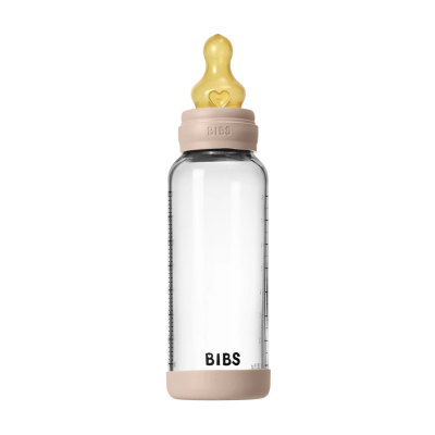 BIBS üveg cumisüvegszett – natúr kaucsuk cumifejjel (púderrózsaszín), 240 ml