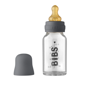 BIBS üveg cumisüvegszett – natúr kaucsuk cumifejjel (grafit), 110 ml