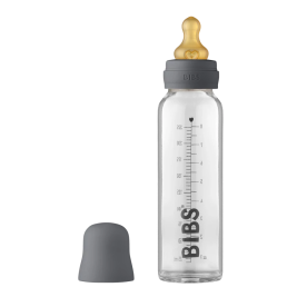 BIBS üveg cumisüvegszett – natúr kaucsuk cumifejjel (grafit), 225 ml